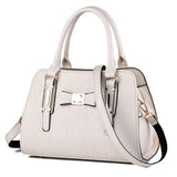 Embossed Bowknot Shoulder Bag For Women - Burgundy