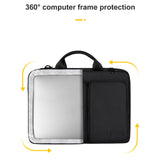 13.3 Inch Thickened Polyester Laptop Bag - Black - Top-Down View