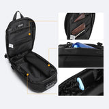 Waterproof Men Chest Bag Usb Charging Port Anti Theft Oxford Cloth Messenger Bag - Black