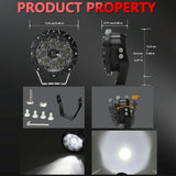 38W 4000Lm / 6000K Off - Road Vehicle Round Work Light - Yellow - Side View