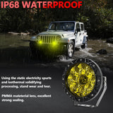 38W 4000Lm / 6000K Off - Road Vehicle Round Work Light - Yellow - Extra Image