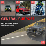 38W 4000Lm / 6000K Off - Road Vehicle Round Work Light - Yellow - Extra Image