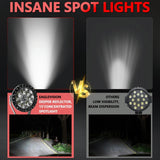 38W 4000Lm / 6000K Off - Road Vehicle Round Work Light - Yellow - Extra Image