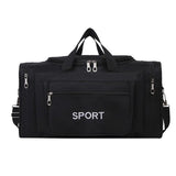 Large Capacity Shoulder Travel Bag - Black - Front View