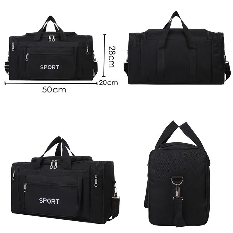 Large Capacity Shoulder Travel Bag - Black
