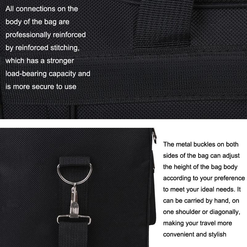 Large Capacity Shoulder Travel Bag - Black