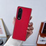 For Samsung Galaxy Z Fold4 5G Leather Phone Case - Nano Plating - Red - Extra Image