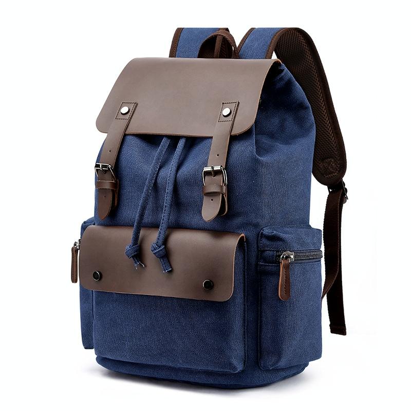 Student Canvas Backpack - Compact and Stylish - Khaki