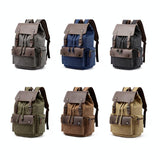 Student Canvas Backpack - Compact and Stylish - Khaki