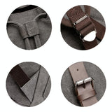 Student Canvas Backpack - Compact and Stylish - Khaki - Rear View