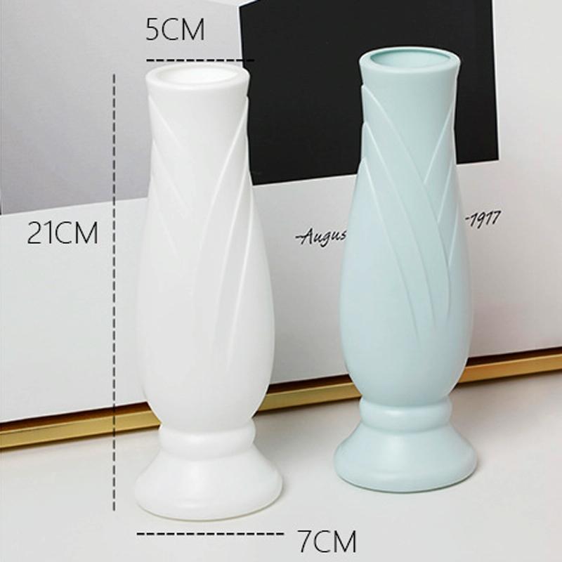Imitation Porcelain Petal Vase for Drop-proof Home Decor - Pink