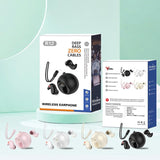 Coconut Ball Bluetooth Earphones with Charging Case - White - Top-Down View