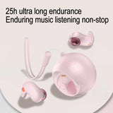 Coconut Ball Bluetooth Earphones with Charging Case - White - Rear View