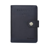 Multi Functional Passport Case With Buckle Dibaoleiou Pu Leather - Grey - Front View