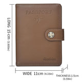 Multi Functional Passport Case With Buckle Dibaoleiou Pu Leather - Grey - Rear View
