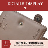 Multi Functional Passport Case With Buckle Dibaoleiou Pu Leather - Grey