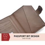 Multi Functional Passport Case With Buckle Dibaoleiou Pu Leather - Grey