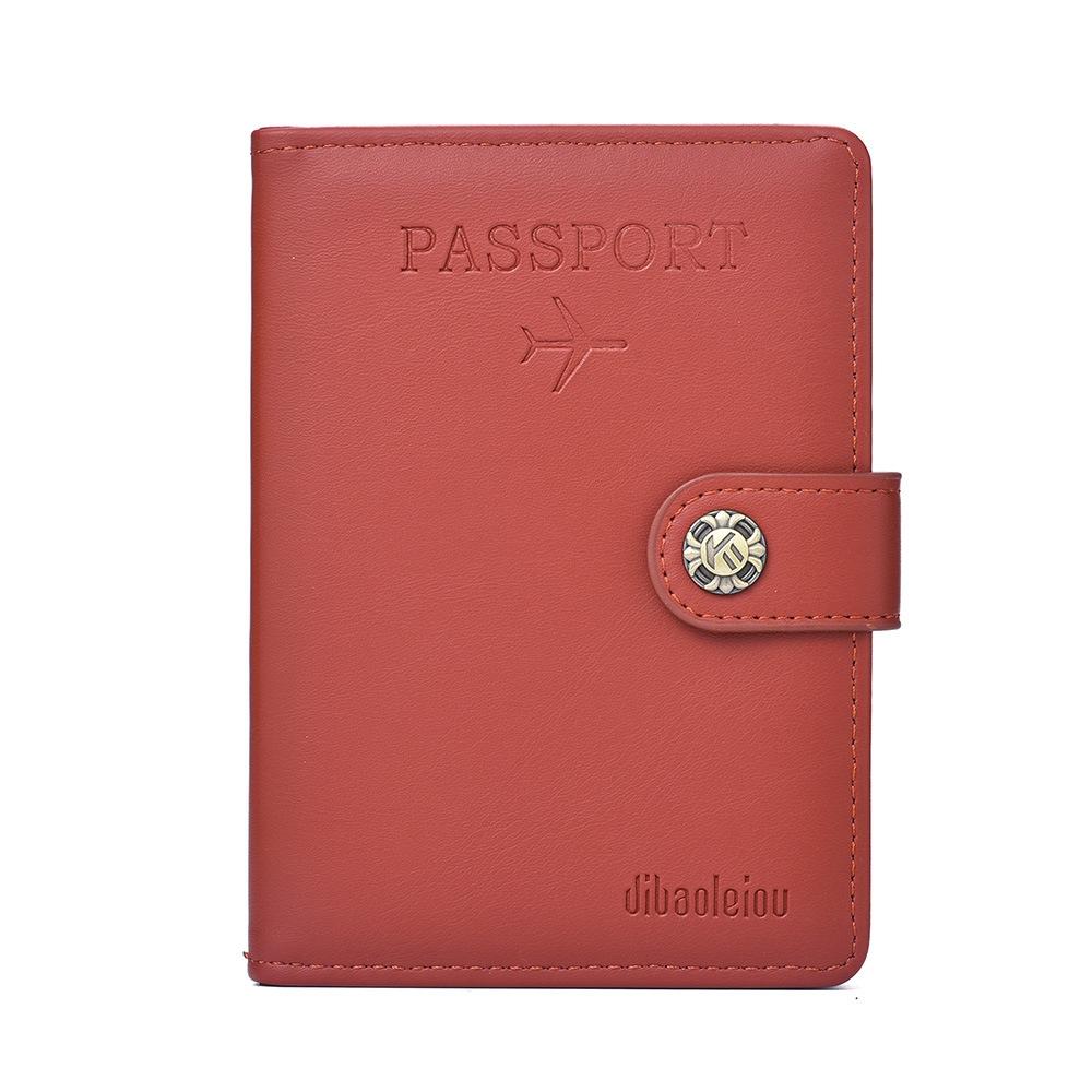Multi Functional Passport Case With Buckle Dibaoleiou Pu Leather - Grey