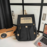Large Capacity Canvas Backpack For Teens - White - Extra Image