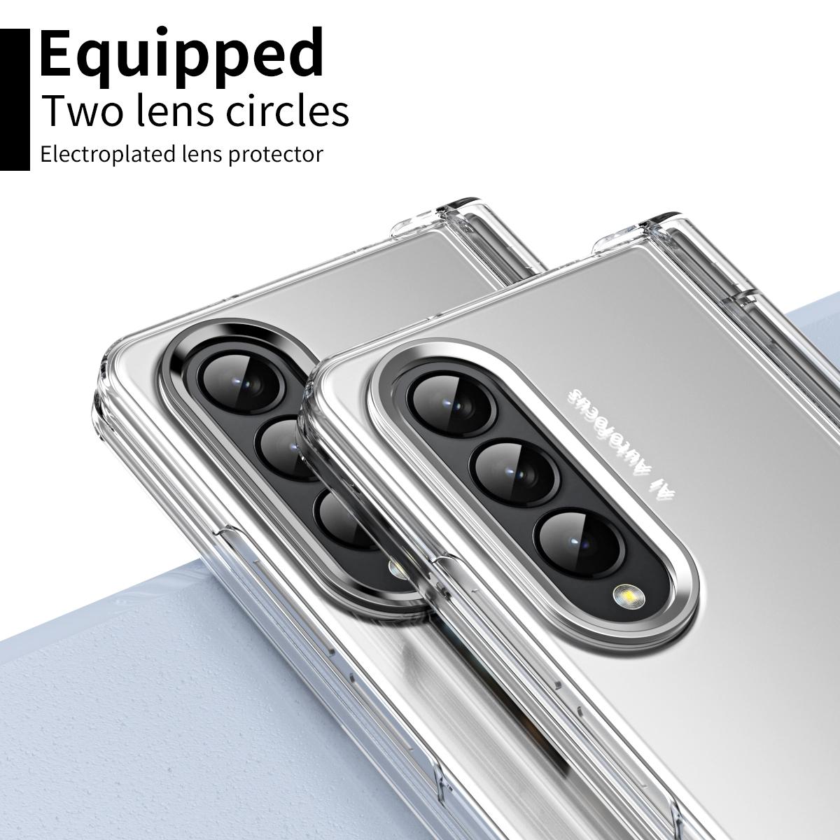 For Samsung Galaxy Z Fold4 5G Samsung Fold 4 Hinge Flip Case - Two Tone Contact Lens - Pink