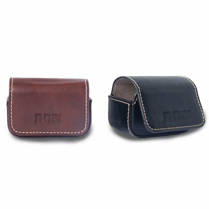 Waterproof Mini Leather Case for Dji Action Gopro Sjcam Xiaomi Mi Jia - Storage Box - Coffee