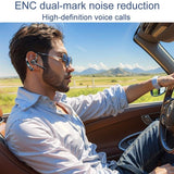 Bone Conduction Gaming Bluetooth Earphones with Noise Reduction - White - Low Angle