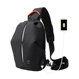 Waterproof Usb Chest Bag For Men Casual Shoulder Messenger - Front View