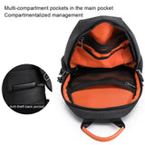 Waterproof Usb Chest Bag For Men Casual Shoulder Messenger - Top-Down View
