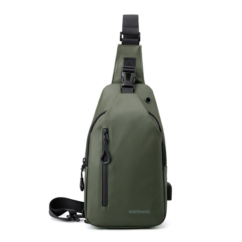 Men Casual Chest Bag Splashproof Backpack - Black