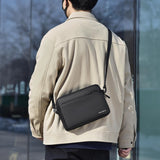 Waterproof Multifunctional Men Messenger Bag - Grey - Rear View