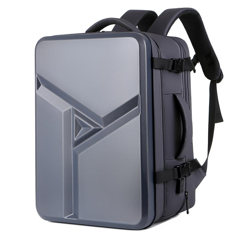 Waterproof Expandable Hard Shell Backpack with Usb Charging - Large Capacity Black - 161 Black