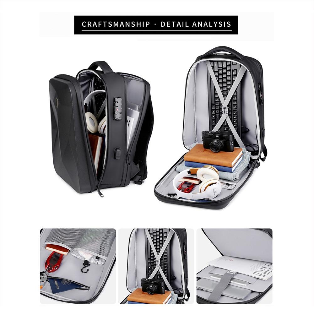 Waterproof Laptop Backpack with Usb Port - 17 Inch Capacity Password Lock