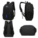 Large Capacity Nylon Backpack For Students - Blue - Top-Down View