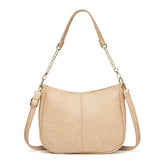 Adjustable Leather Crossbody Bag Large Capacity - Black