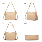 Adjustable Leather Crossbody Bag Large Capacity - Black - 45-Degree Angle