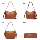 Adjustable Leather Crossbody Bag Large Capacity - Black - Extra Image