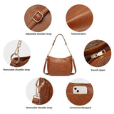 Adjustable Leather Crossbody Bag Large Capacity - Black - Extra Image
