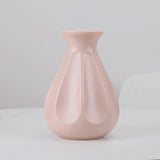 Drop-resistant Plastic Vase for Dry and Wet Flower Arrangements - Pink - Front View