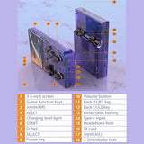 64G Handheld Game Console With 10 000+ Games - 3.5 Inch Transparent Black - Transparent Purple - Top-Down View