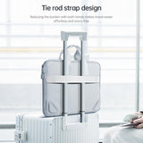 Portable Oxford Laptop Bag - Durable Fabric - Grey - Top-Down View