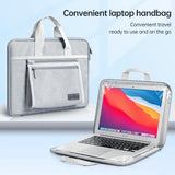 Portable Oxford Laptop Bag - Durable Fabric - Grey - Close-Up Angle
