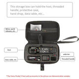 Dji Pocket 3 Carrying Case - Storage Bag Clutch - Black - Rear View