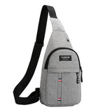 Canvas Crossbody Chest Bag For Men - Grey - Front View
