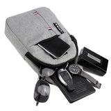 Canvas Crossbody Chest Bag For Men - Grey - Rear View