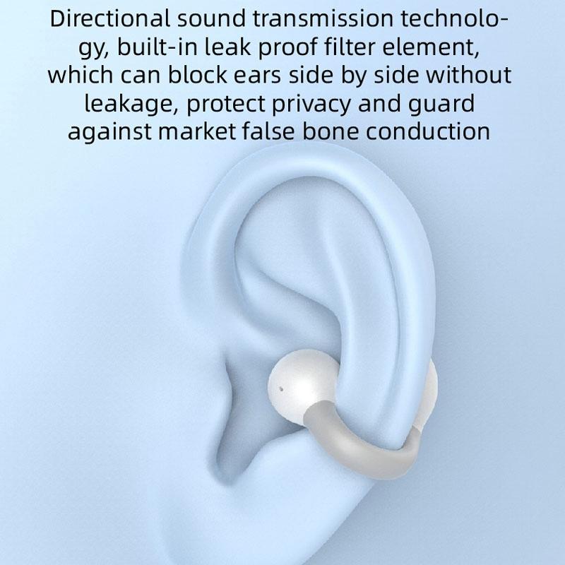 Wireless Single Ear Clip-on Bluetooth Earphone - M-s8 - Gray