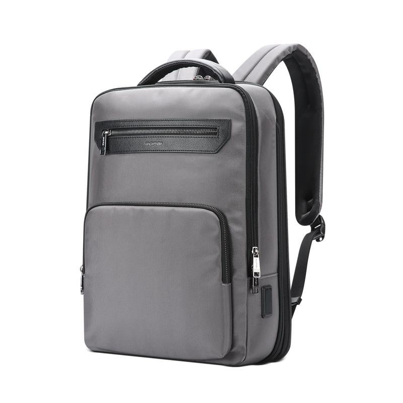 Waterproof Expandable Backpack with Usb Charging - Multi-compartment - Dark Gray