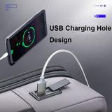 Waterproof Expandable Backpack with Usb Charging - Multi-compartment - Dark Gray - Rear View