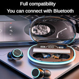 Wireless Bluetooth Earphones with Noise Reduction and Power Bank Function - Fluorescent Green - Top-Down View
