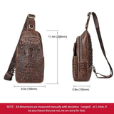 Leather Men Crossbody Bag - Light Brown