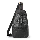 Leather Men Crossbody Bag - Light Brown